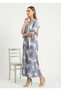 Women's Soft Floral Print Long Nightgown with Short Sleeves – Comfortable Loose Fit Design - 2