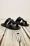 Women's Double-Strapped Flat Heeled Slippers Thermoplastic Sole Faux Leather Daily Comfortable Cut Modern Stylish