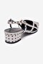 Olena White Black Polka Dot Women's Heeled Sandals - 5