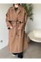 Camel oversized lined soft aren trench coat - 5