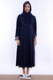 Effortt Maternity and Postpartum Nightgown Set with Soft Texture, Breastfeeding Feature, and Hijab - Navy Blue - 3