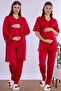 Cotton Maternity Pajama and Dressing Gown Set Effortt - Cherry