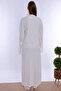 Maternity Pajama Set with Hidden Nursing Feature and Cotton Robe Effortt - Ecru - 4
