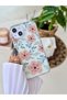 iPhone 15 - 14 - 13 Compatible Orange Flower Color Gradient Shiny Design Silicone Case