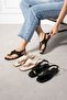 Romina Brown Crinkled Patent Leather Flip-Flop Mini Trocley Sandals with Drop Accessories - 5