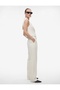 Wide Leg Palazzo Pants with Pile Detail and Pockets - Off-White - 2