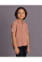 Boys Brown Jacquard Polo Shirt