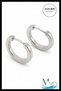 9 mm Surgical Steel Sectioned Bar Tarnish Resistant Hoop Earrings Silver Color Non-Allergenic - 3