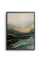 Teal & Gold Set of 2 Abstract Wall Art | Framed Canvas Print with Gold Foil Embossed | Luxury Modern Decor for Living Room, Bedroom, Office & Gift - 3