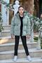 Girls' Nova Fabric Hooded Pocketed Elastic Waist Drawstring Waterproof Winter Coat Km4013 - 4