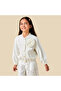 Round Neck Long Sleeves Jacket and Pants Set with Lace Detail - 2