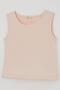 Girl's Thick Strap T-Shirt with Stone Accessories, Ages 9-14, Powder - 3