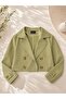 Women's Buttoned Trench Coat/Jacket Khaki - 2