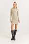 Women's Polo Collar Mini Dress Beige