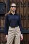 Women's Minimal Front Pocket Crop Shirt Black