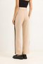Women's Wide Leg Pants with Side Stripes, Cream Color - 4