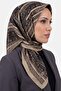 شال نسائي بيج بنمط هندسي مطرز بالكتابة