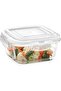 Klip-N-Store Square Glass Storage Container With Air Tight Lid Food Storage Container Microwave Safe Container 520 ml