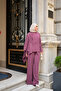 Women's Side Buckle Brooch Detail Suit Plum - 4