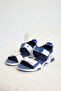 Children's Unisex White Navy Blue Comfortable Fit Non-Slip Sole Double Velcro Sandals - 2