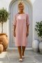 Powder Kayık Collar 3/4 Sleeve Pocketed Casual 100% Linen Woven Dress 102 61 - 3