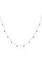Princess Women's Necklace, 925 Sterling Silver, Beaded Chain Necklace, with Quartz, Handmade Adjustable Jewelry