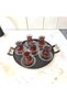 Tray Wooden Handle Metal Tea Tray Coffee Tray Presentation Breakfast 37 cm Medium Size Tray