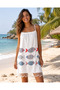 Women's 100% Viscose Adjustable Strap Patterned Tassel Beach Dress Standard Size Swimwear Bikini Top Pareo - 6