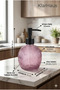 Striped Round Black Pump Glass Liquid Soap Dispenser - 500ml - 16X10X10 cm - 2