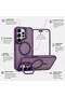 Samsung S24 Compatible Magsafe Lens Protection Case + Metal Stand Featured Phone Back Cover with Gift - 3