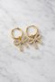 Gold Color Zircon Stone Bow Figure Earrings