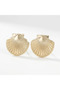 Gold Color Brass Sea Shell Model Women's Earrings Stylish Jewelry - 5