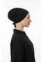 Black Combed Cotton Bonnet with Lycra Ties and Stitched Details (Cotton & Lycra Fabric, Non-Slip, Islamic Clothing, Lightweight, Comfortable, Stylish) - 7