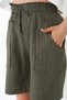 Muslin Shorts Women's High Waist Oversize Relaxed Cut Shorts with Pockets 100% Cotton Summer Shorts - 3