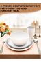 24-Piece Wheat Straw Dinner Set - Unbreakable & Reusable Plates Set Dinner, Includes 4x22.5cm, 4x20cm - 3