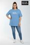 Süperlife Women's Large Size California 1974 Printed 3Xl-6Xl Crew Neck T-Shirt Spr25Btsk510-2