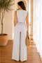 Women's Linen Textured Vest and Trousers 2-Piece Set - Gray - 6