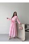 Women's Special Design Nevrür Detailed Belted Scallop Long Hijab Dress - 6