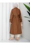 Windbreaker and Button Detailed Hijab Trench Coat Rc3140 - 3