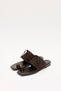 Slippers 2607 - Bitter Brown Suede Women's Slippers with Lace Detail on the Toe - 4