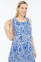 Fashion |   Plus Size Blue Wave Patterned Summer Dress |   100% Viscose |   Flowing |   Daily Comfortable |   M - 8