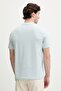 Men's Regular Fit Breathable Organic Cotton Patterned Short Sleeve Blue T-Shirt - 4