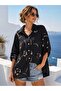Women's Sequin Detailed Oversize Italian Cotton Shirt