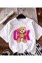Women's Arrow Printed Bear Printed Crewneck T-Shirt