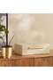 Alyna Embossed Faux Leather Storage Box 32x18x9.5cm -Beige