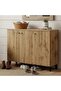 Vika Shoe Rack 18 Pairs With 3 Door - Natural & Black