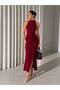 Women's Draped Detailed Slit Maxi Dress - 2