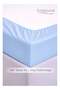 3-Piece Striped Microfiber Fitted Sheet Set Queen 150x200cm – Soft Elastic Deep Pocket 17cm Bedsheet with 2 Pillowcases 50x70cm, Sky Blue - 3
