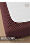 1-Piece Microfiber Fitted Sheet Striped, Chocolate, King (180x200 cm) - 3