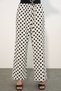 Women's Wide Leg Polka Dot Pants 1526 - White - 4